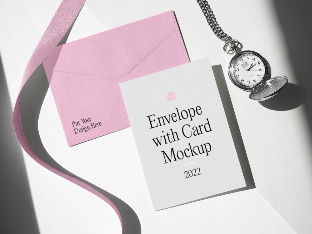 Envelope with Card Mockup