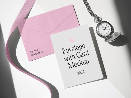 Envelope with Card Mockup