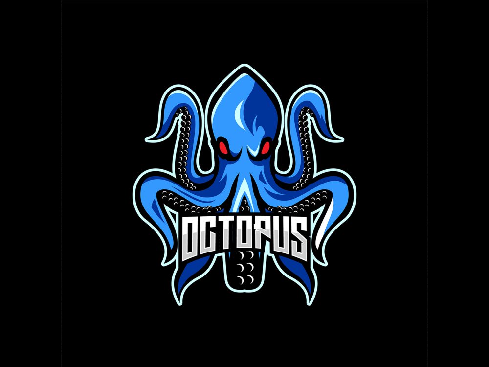 Octopus Free Emblem Vector Illustration