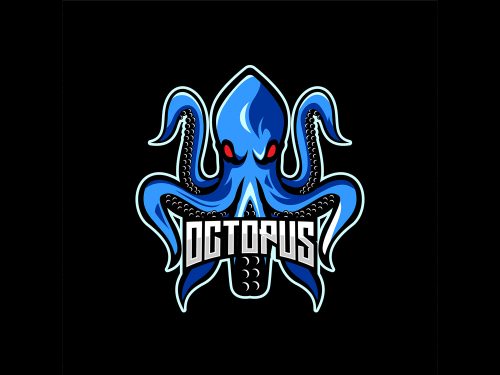Octopus Free Emblem Vector Illustration