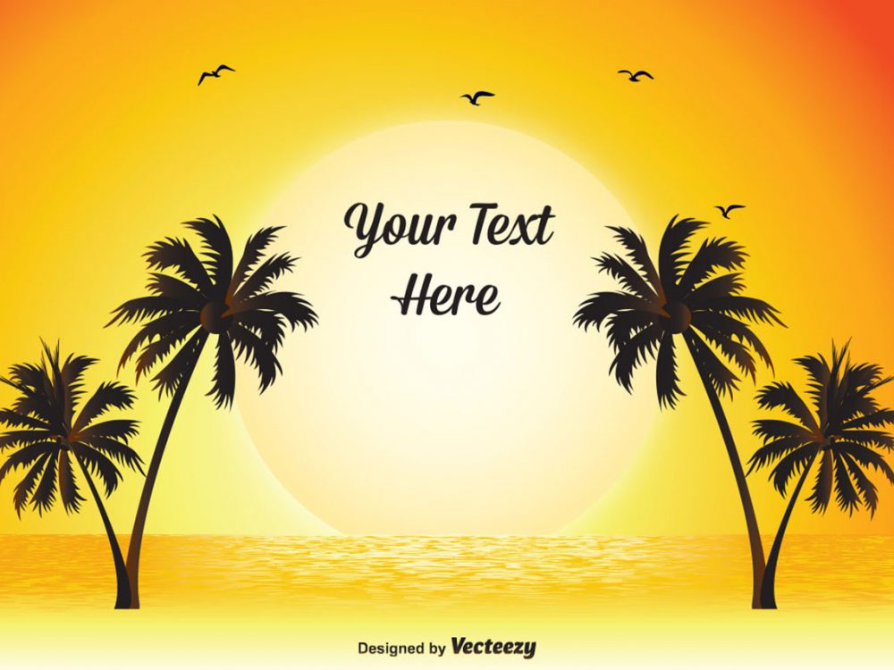 Scene with Ocean and Beach Illustration