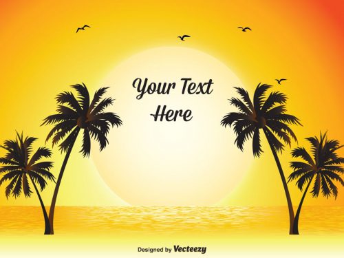 Scene with Ocean and Beach Illustration