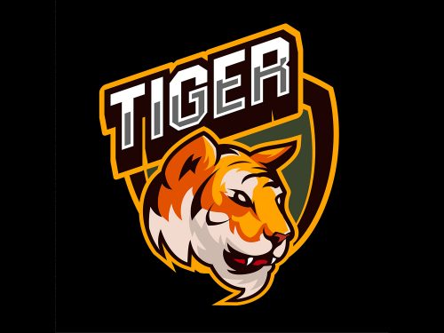 TIger Sports Emblem Free Vector Illustration