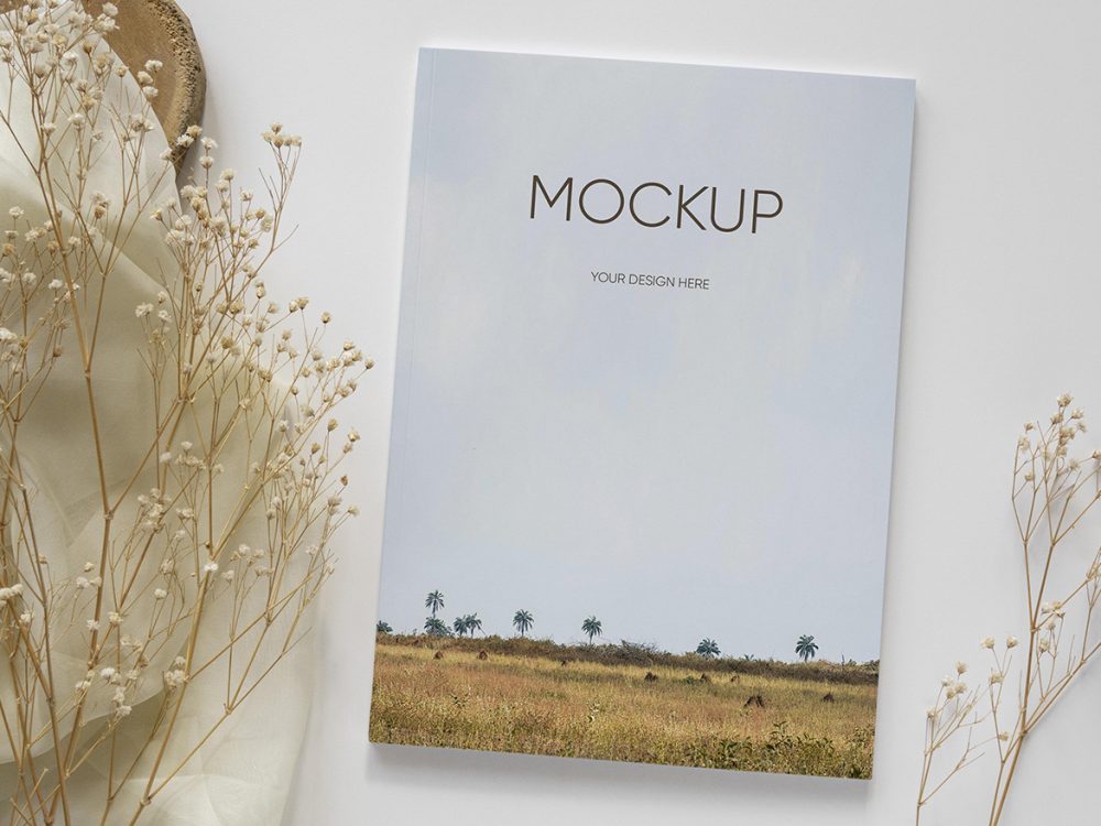 Top View Magazine Free Mockup