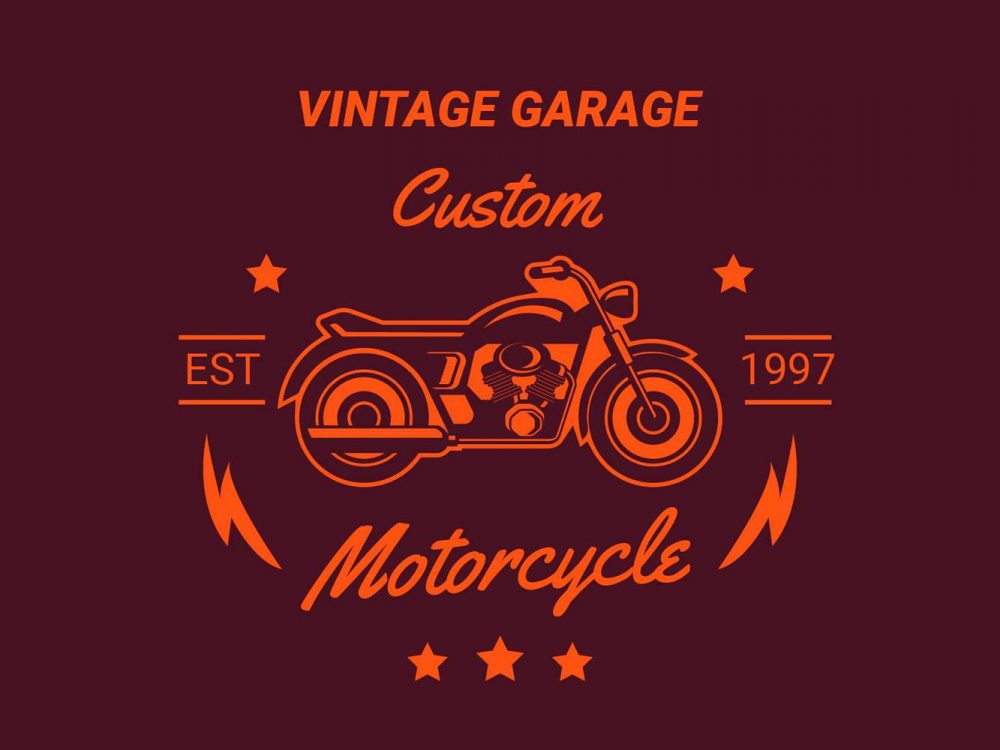 Vintage Motorcyle Emblem Free Vector Illustration