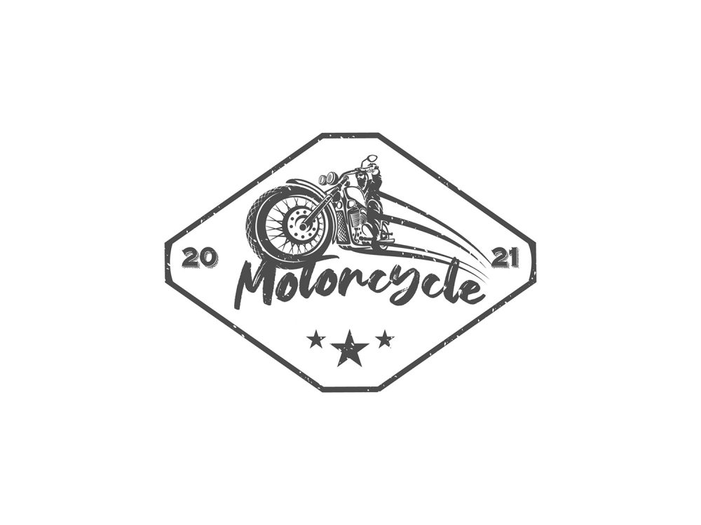 Vintage Motorcyle Emblem Free Vector Illustration