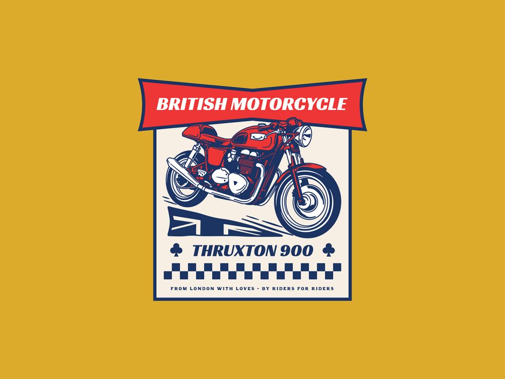 Vintage Motorcyle Emblem Free Vector Illustration