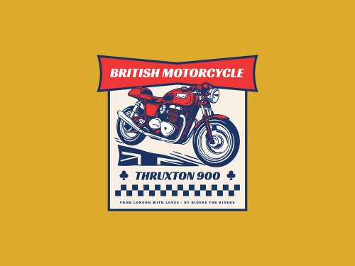 Vintage Motorcyle Emblem Free Vector Illustration