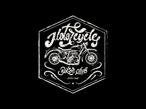 Vintage Motorcyle Emblem Free Vector Illustration