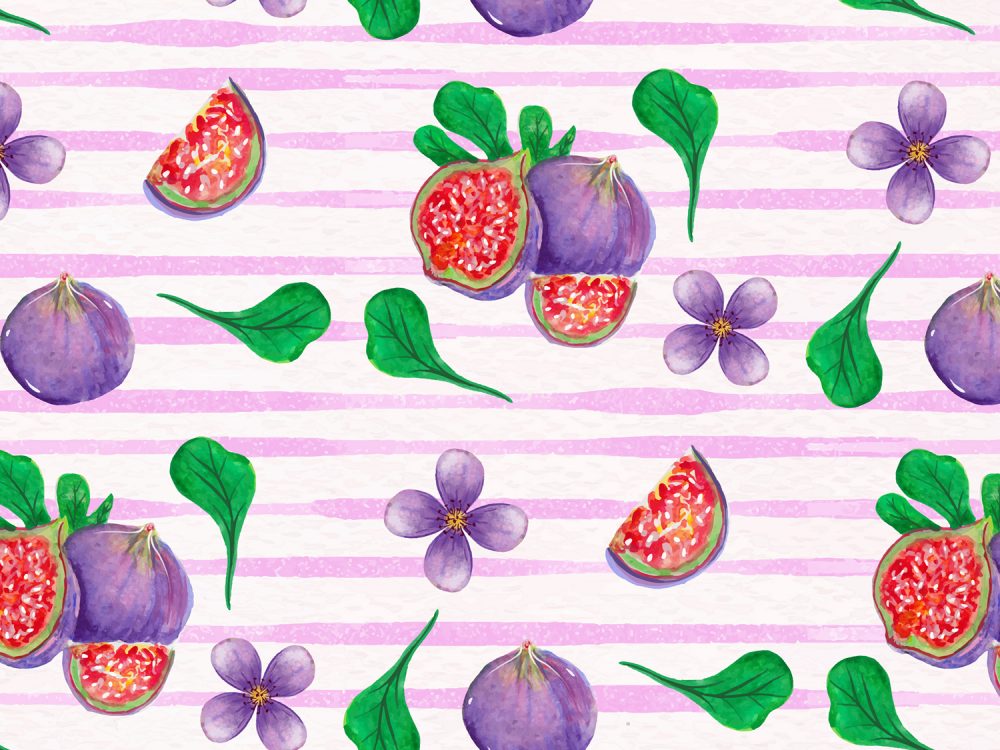 Watercolor Figs Pattern