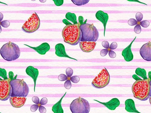 Watercolor Figs Pattern