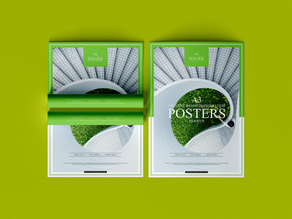 A3 Branding Poster Mockup PSD