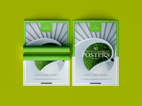 A3 Branding Poster Mockup PSD