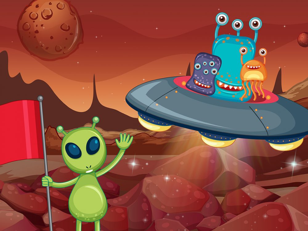 Alien UFO Free Vector Illustration