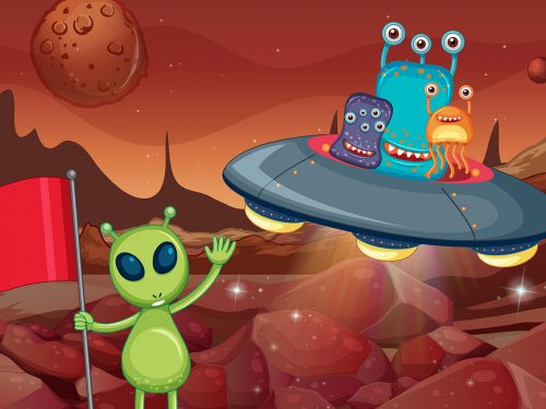 Alien UFO Free Vector Illustration