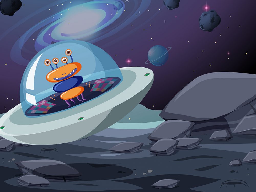 Alien UFO Free Vector Illustration