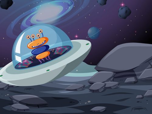 Alien UFO Free Vector Illustration