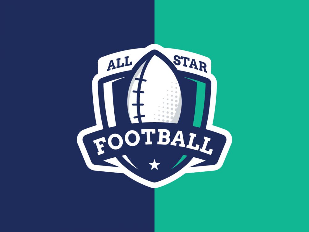 All Star Football Logo Free Vector Illustration