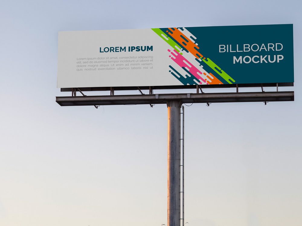 Billboard on Sunset Sky Free Psd Mockup