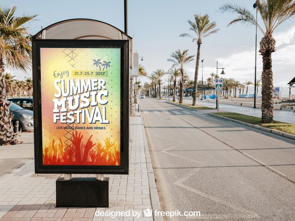 Bus Stop Billboard Mockup