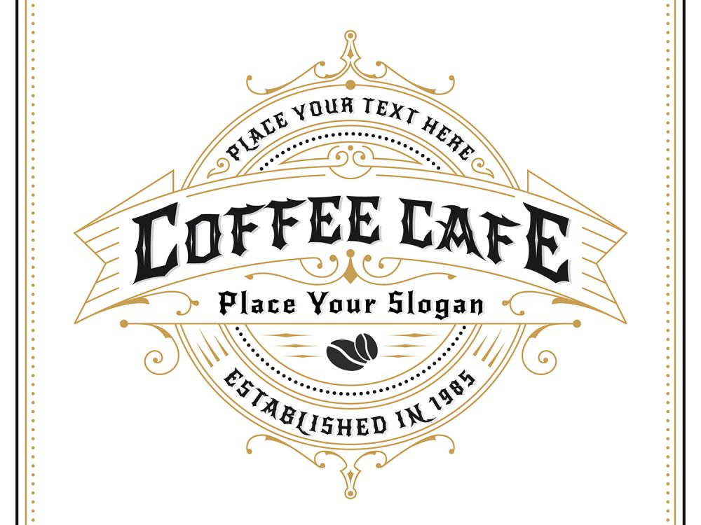 Coffee Shop Logo Free Vector Illustration
