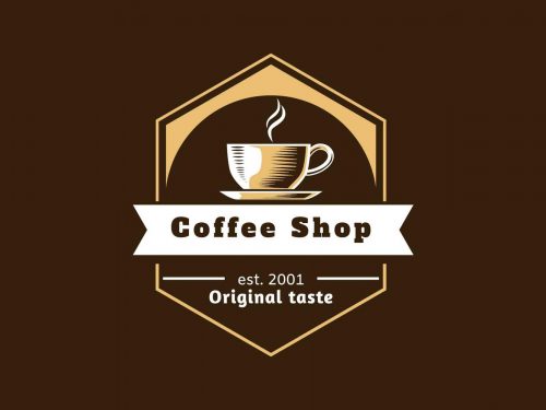 Coffee Shop Logo Free Vector Illustration