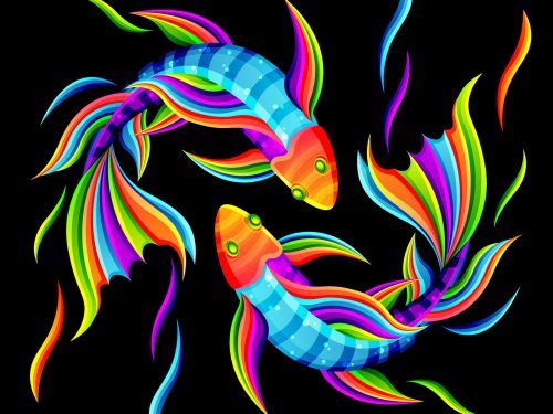 Couple of Fish Swimming Together