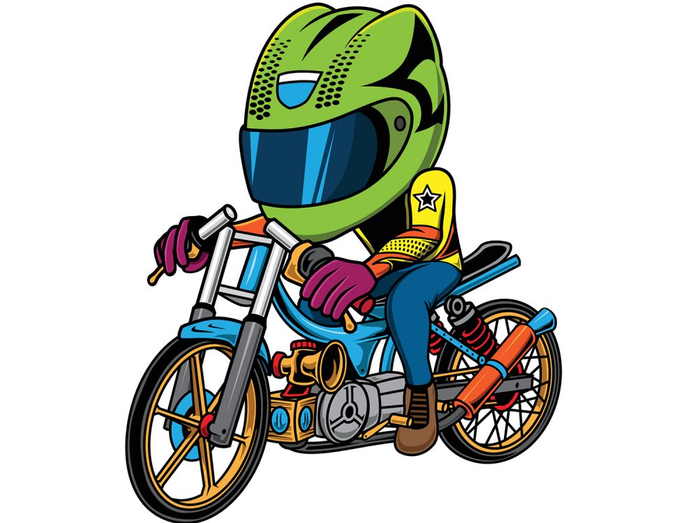 Drag Motorbike Rider Illustration