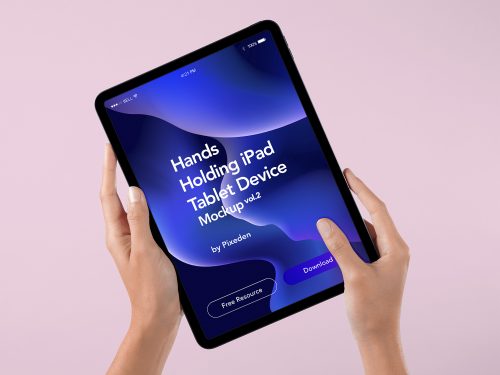 Hands Holding Psd iPad Mockup Device