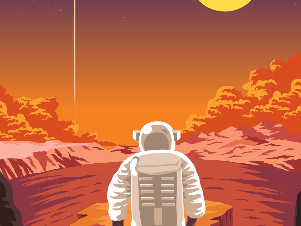 Mars Exploration Free Vector Illustration