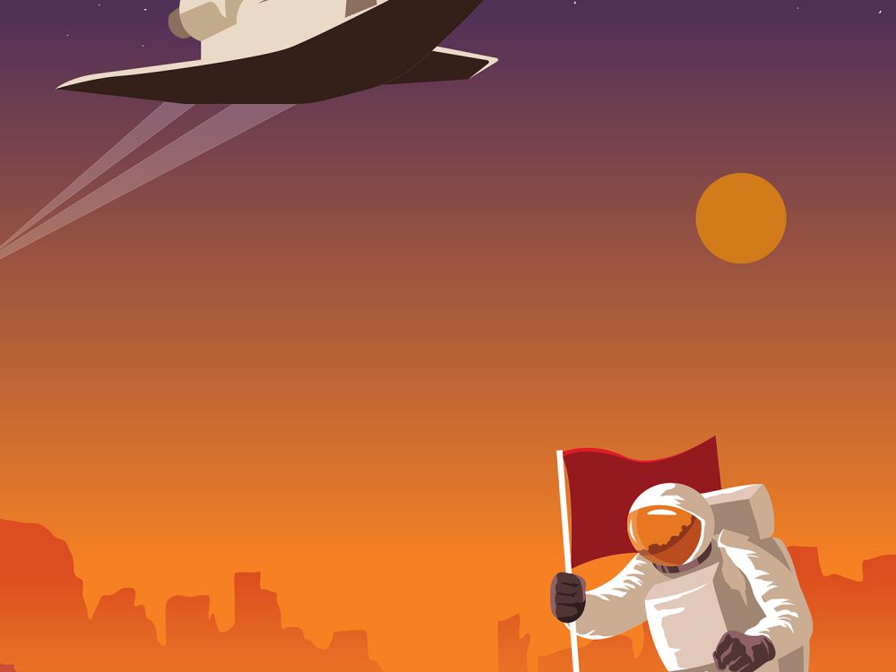 Mars Exploration Journey Free Vector Illustration