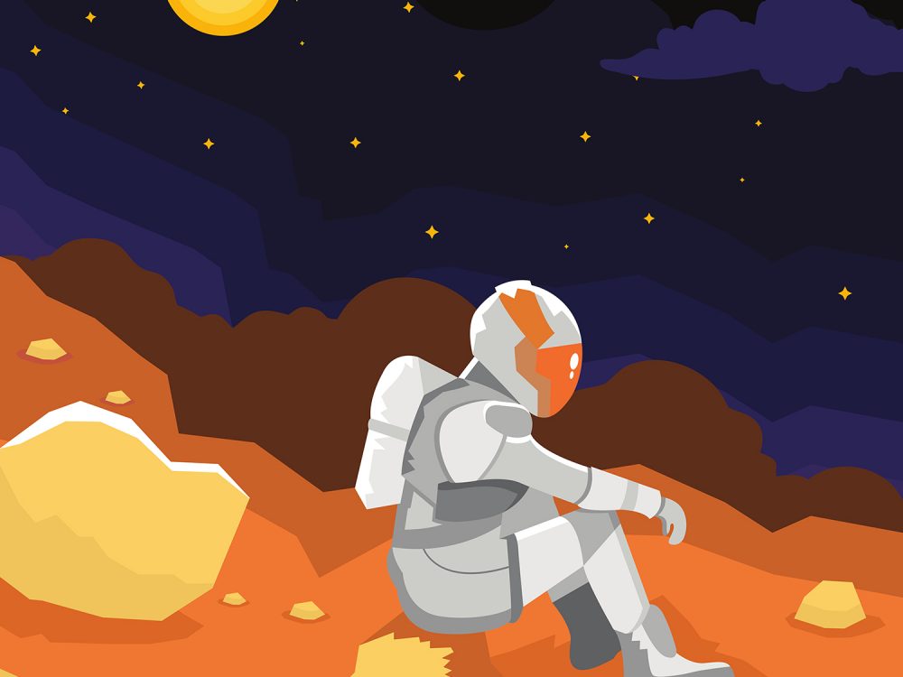 Mars Exploration Mission Free Vector Illustration