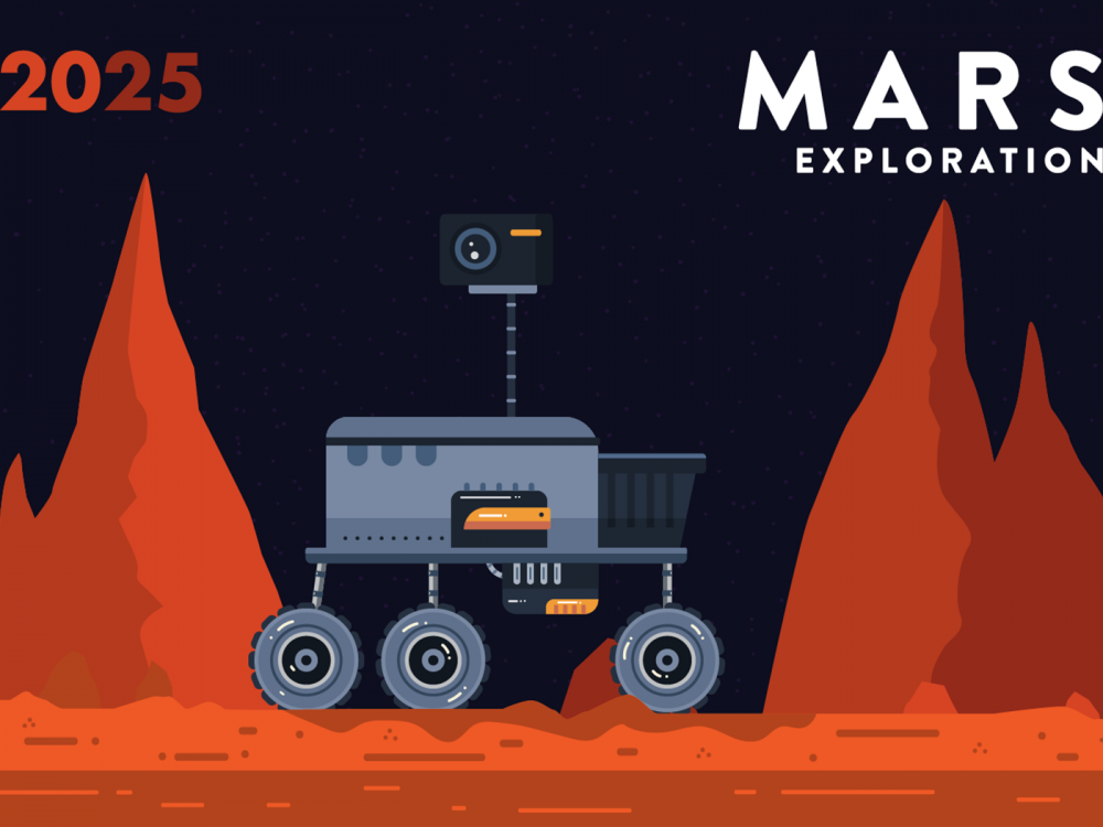 Mars Exploration Mission Free Vector Illustration