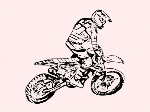 Motocross Jump Silhouette Free Vector Illustration