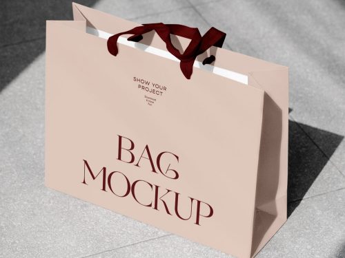 Shopping Bag on Street Mockup