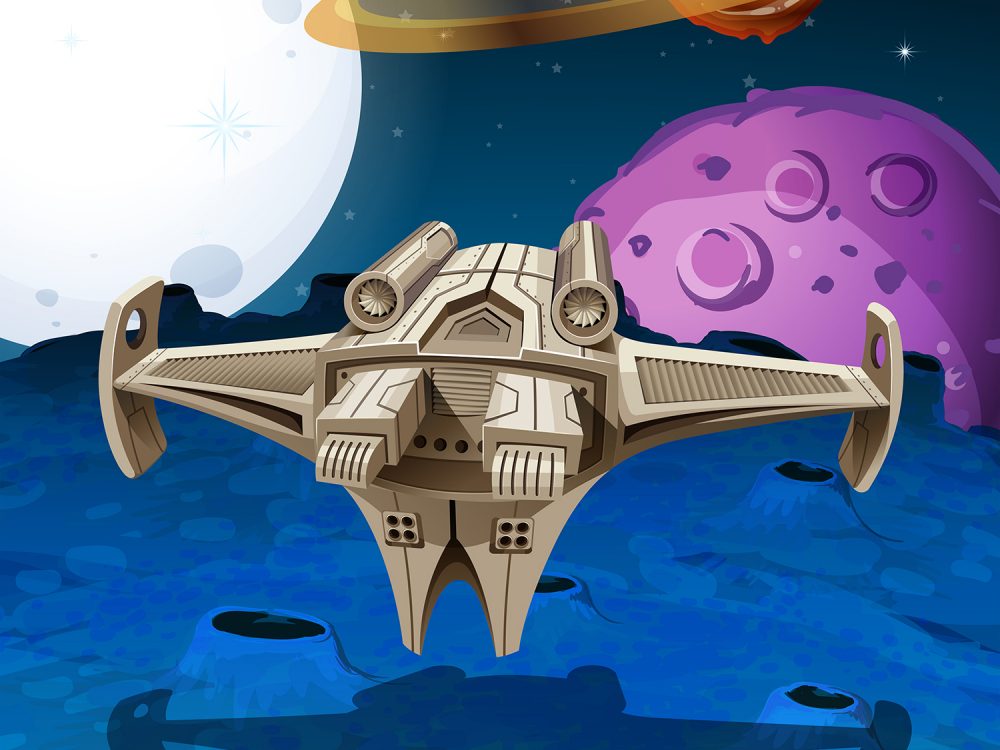 Space Ship Free Vector Illustration