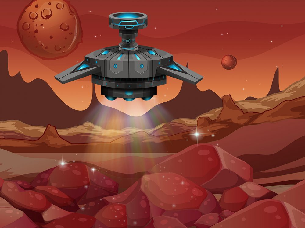 Space Ship Free Vector Illustration