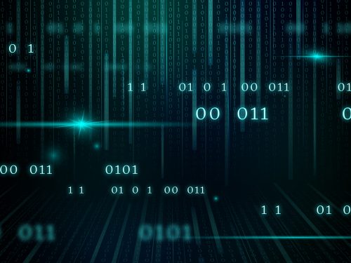 Stream of Binary Code Background