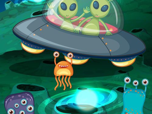 Alien UFO Free Vector Illustration