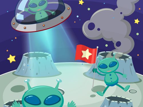 Alien UFO Free Vector Illustration