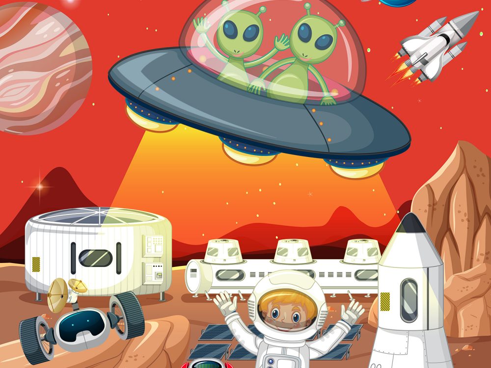 Alien UFO Free Vector Illustration