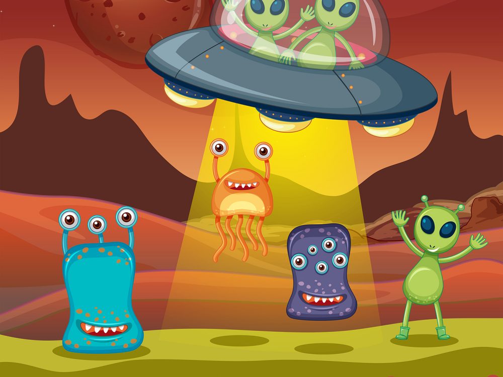 Alien UFO Free Vector Illustration