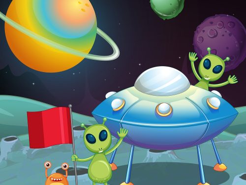 Alien UFO Free Vector Illustration