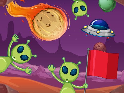 Alien UFO Free Vector Illustration