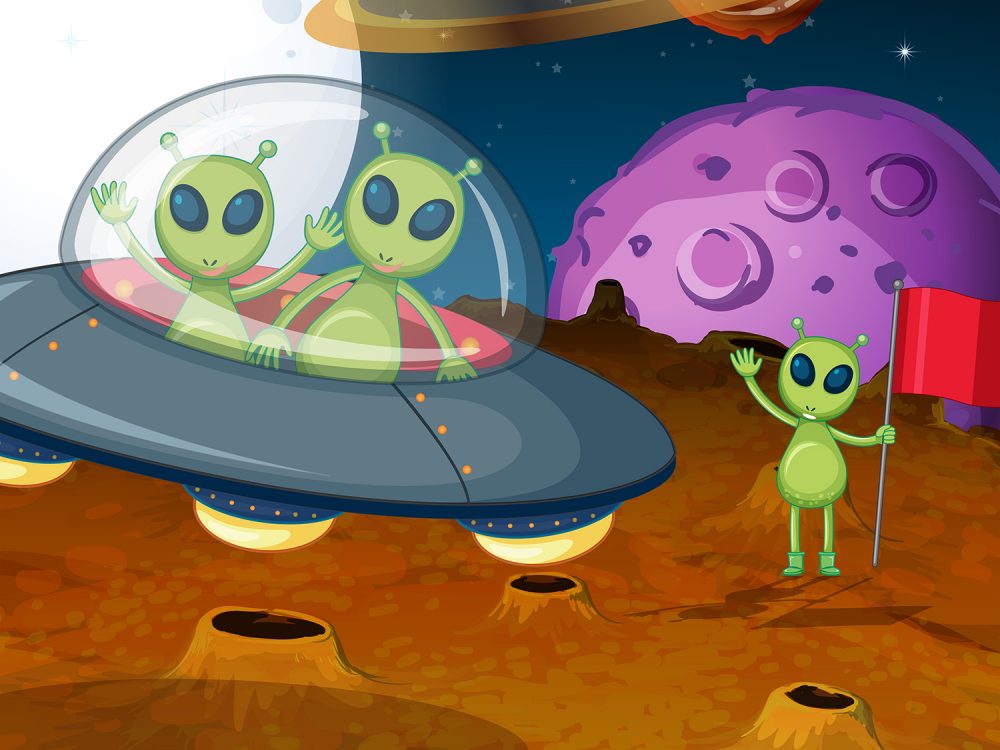 Alien UFO Free Vector Illustration