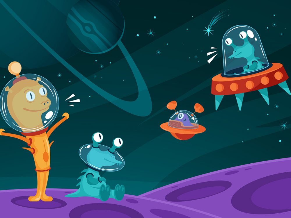 Alien UFO Free Vector Illustration