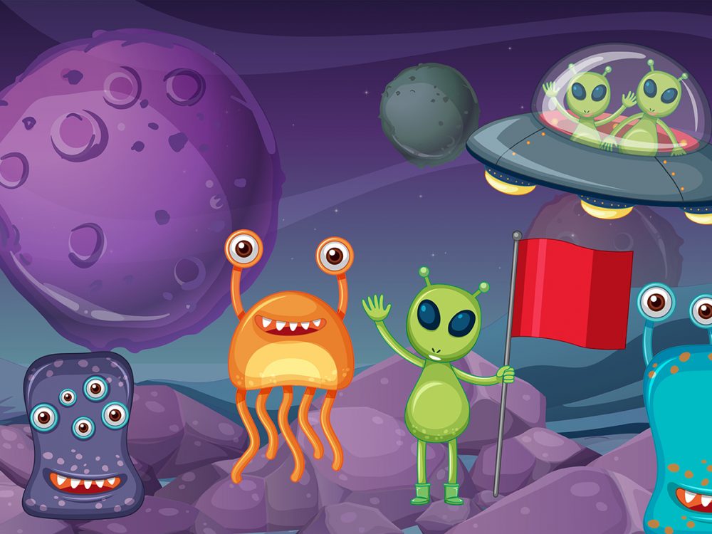 Alien UFO Free Vector Illustration