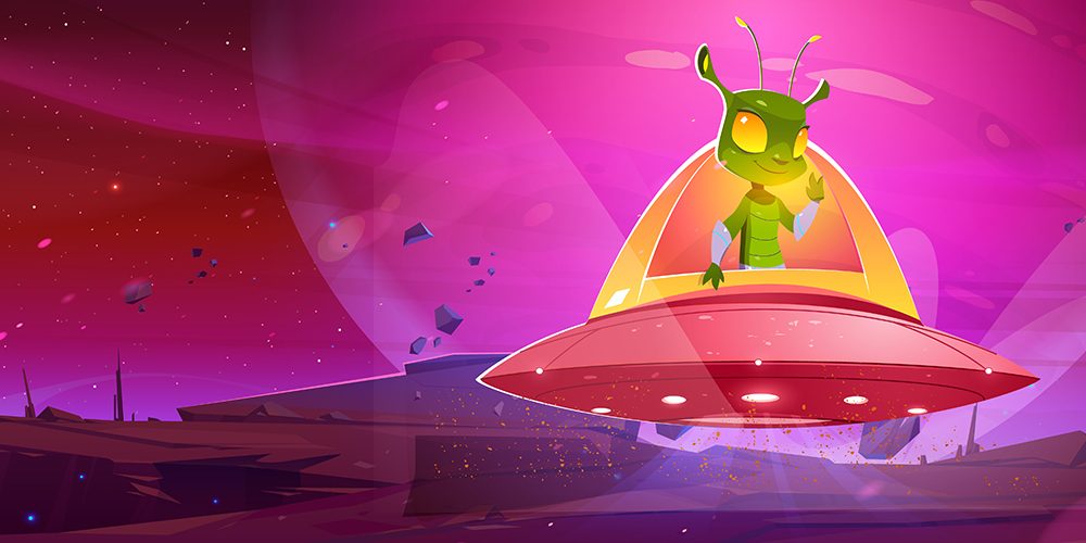 Alien UFO Free Vector Illustration