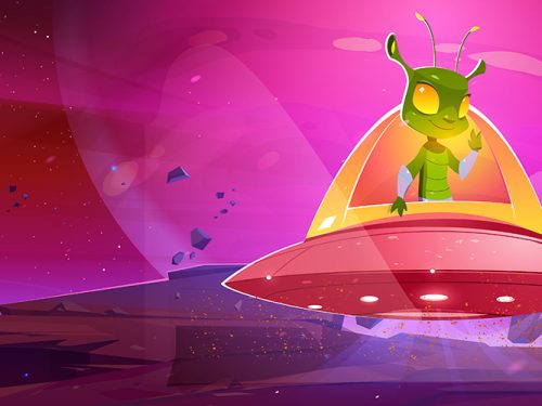 Alien UFO Free Vector Illustration