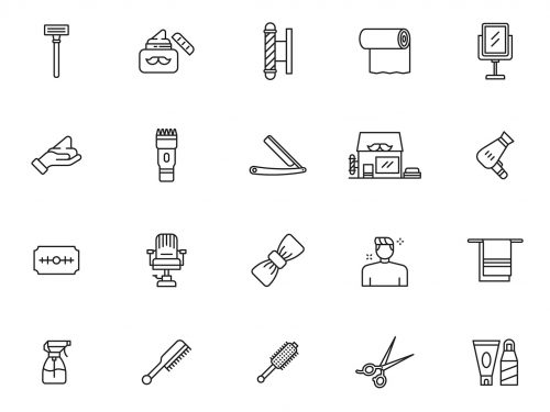 Barber Shop Vector Icons